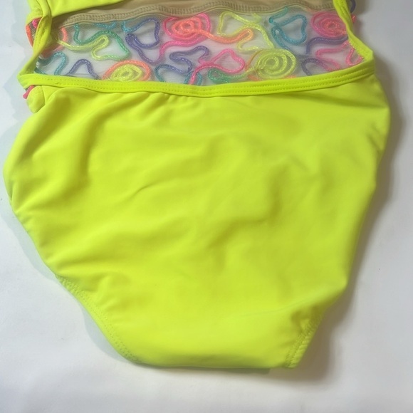 Kandi Kouture XL leotard neon yellow cotton candy dance wear costume 10 12 girls - Picture 12 of 16